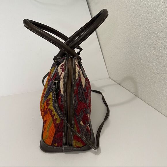 Weavers Aztec Southwestern Tapestry Crossbody Bag Double Handle Purse 10X14 - Picture 6 of 11